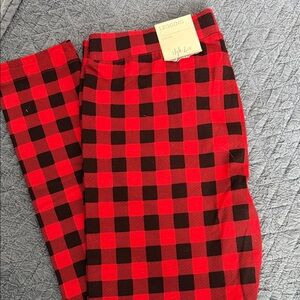 Brand new Red/Black Plaid Leggings from Macys.